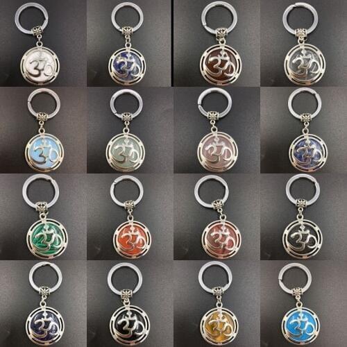 Opal Carnelian Lapis Lazuli Aventurine Jaspe Howlite Aventurine Crystal Tiger Eye Carnelian Round Key Hand Bad Pendant WB757