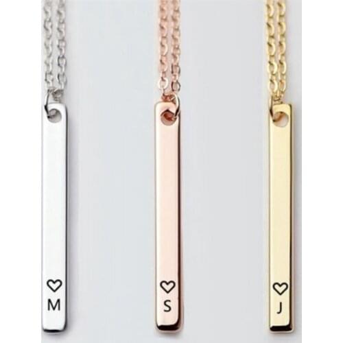 Popular Love Heart Initial Letter Alphabet Chain Friendship Necklace For Women Girls Nice Gift