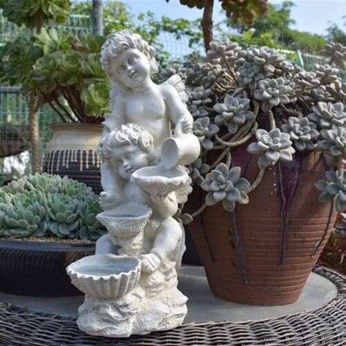 PPYY-Garden Resin White Angel Outdoor Home Decor Sculpture Room Decoration Statue European Figurine