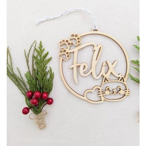 Christmas Decorations custom wood Christmas baubles personalized ornament laser cut names CHRISTMAS custom gift tags