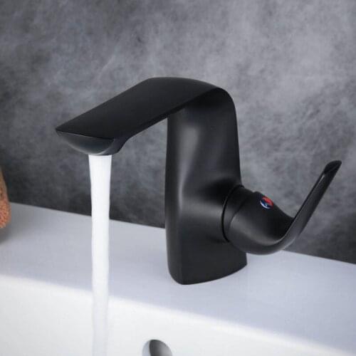 Bathroom Basin Faucet Total Brass Hot & Cold Sink Mixer Tap Single Handle Deck Mounted Black New Style Lavatory Water Crane Tap