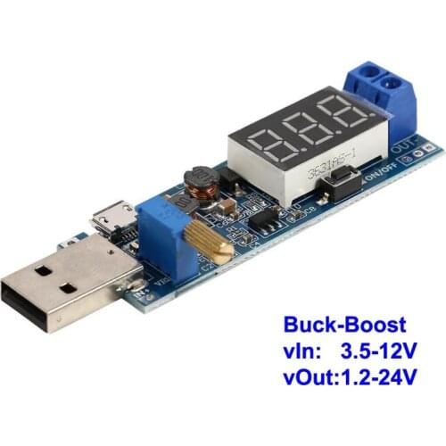 USB 5V DC-DC Buck Boost Converter Power Supply Module Adjustable Voltage Regulators 3.5-12V To 1.2-24V