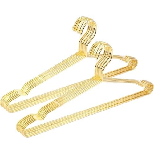 15Pcs Copper Gold Metal Clothes Shirts Hanger with Groove, Heavy Duty Strong Coats Hanger, Suit Hanger Gold