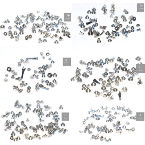 1PCS Screws Full Sets for 7,7plus，8,8plus，X,XS,XR,XSMax,11,11pro,11Pro max Repair Bolts Complete Kit Replacement Accessories