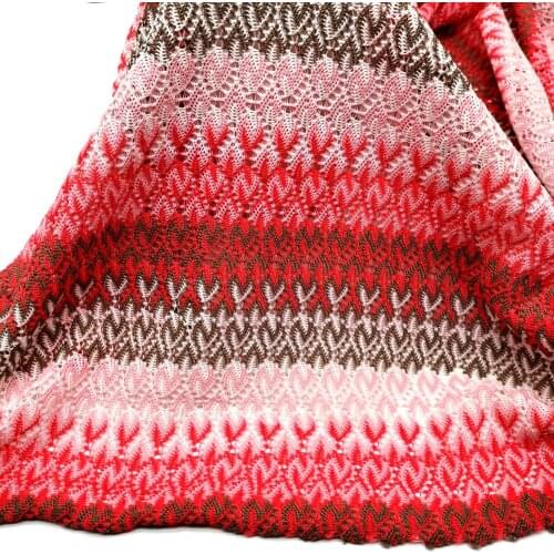 Knitting Lace Fabrics Zig Zag Wave Striped Lace Crochet Mesh Fabric Diy Fashion Cloth 150CM/D3037
