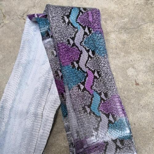 High grade colorful big size genuine snake skin nature leather whole piece craft material for wallet handbag decoration