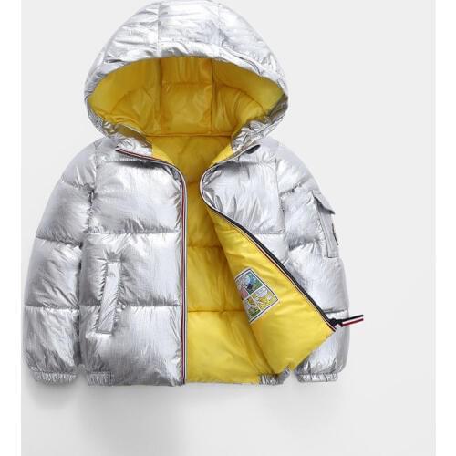 Boys winter coat 2-7 years old baby girls clothes Thick waterproof kids winter coat Plating space silver all-match outwear