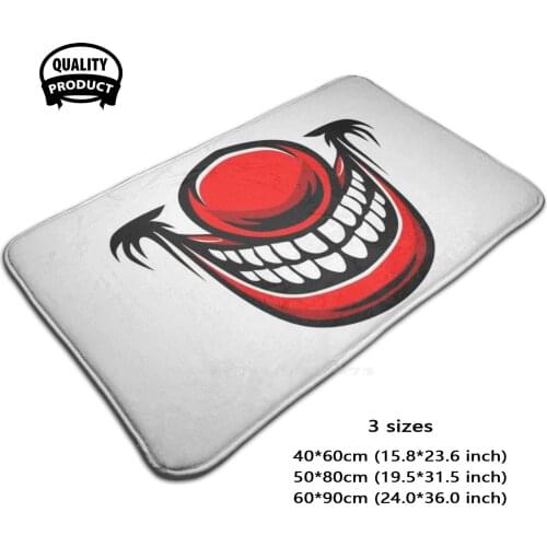 Evil Clown / Creepy Clown Or Horror Clown Clown Horror Face Clown Mouth For Hallowen Illustration Door Mat Foot Pad Home Rug