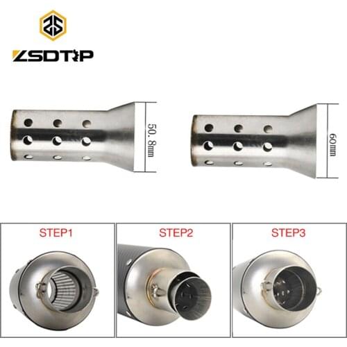 ZSDTRP for 51mm Exhaust Pipe Motorcycle Universal Exhaust DB Killer Silencer Muffler Assembly Insert DB Defender DB Killer