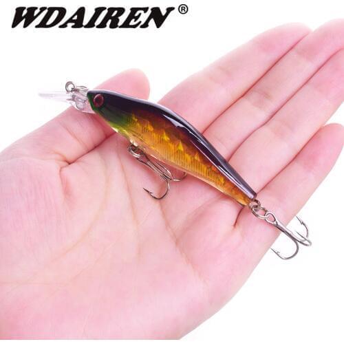 1Pcs 80mm 6.5g Laser Minnow Fishing Lure Slowly Sinking Wobbler Bass lures Artificial Hard Bait Carp Crankbait Fishing tackle