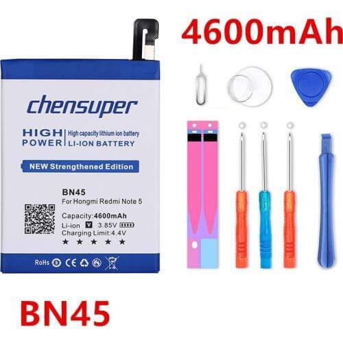 100% Original chensuper 4600mAh BN45 Battery gift tool kit For Xiaomi Mi Note 2 / For Redmi Note 5 Replacement Li-ion Battery