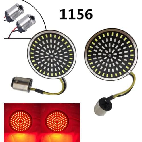 2 inch LED Turn Signal Kit for Bikes with Rear Center Brake Light Front (1157) Rear Red / amber (1156) LED Turn Signal