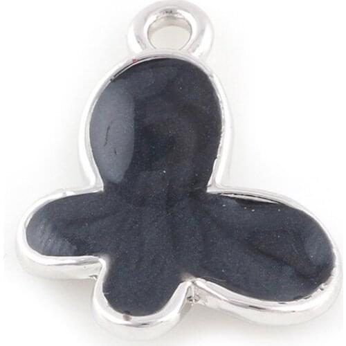 20PCS Enamel Butterfly Charm Pendants For DIY Bracelet Accessories Jewelry Making 19*15mm