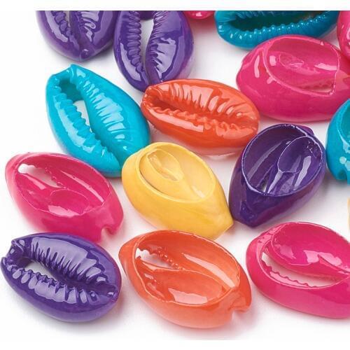 20pcs Dyed Cowrie Shell Beads DIY Necklace Beads Jewelery Craft Accessories for Jewelry Making 15~18x11~12x5~7mm