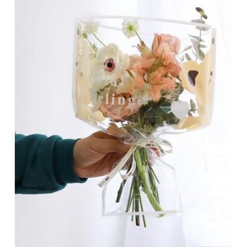 30pcs Cartoon Bear Flower Wrapping Paper Bouquet Wrapping Bag Birthday OPP Waterproof Cellophane Fresh Bouquet Packing