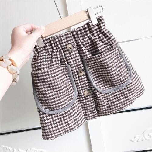 80-130 Cm Winter Girls Fashion Plaid Thick Warm Fleece Skirt Baby Kids Children Clothes