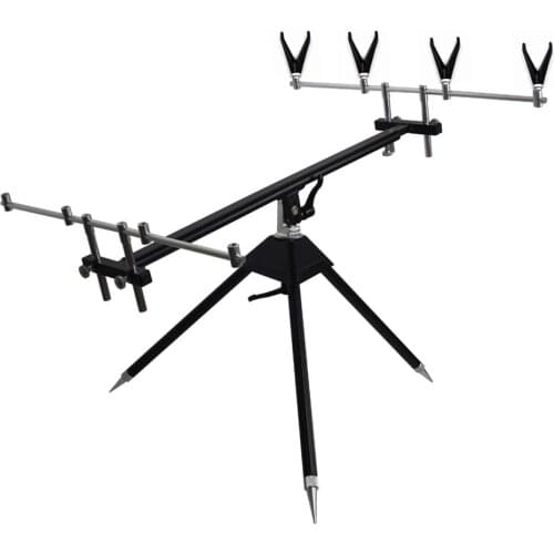 Aluminum Fishing Rod Pod for Carp Fishing Bite Alarm Adjustable Fishing Rod Pod Retractable Pole Holder Accessory