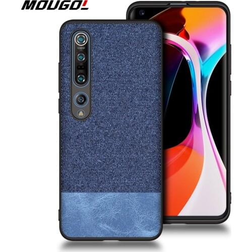 For Xiaomi 10 10pro Phone Case Shockproof Back Cover Cloth Fabric Silicone Soft Edge Protect Case For Xiaomi 10 10pro Case Funda