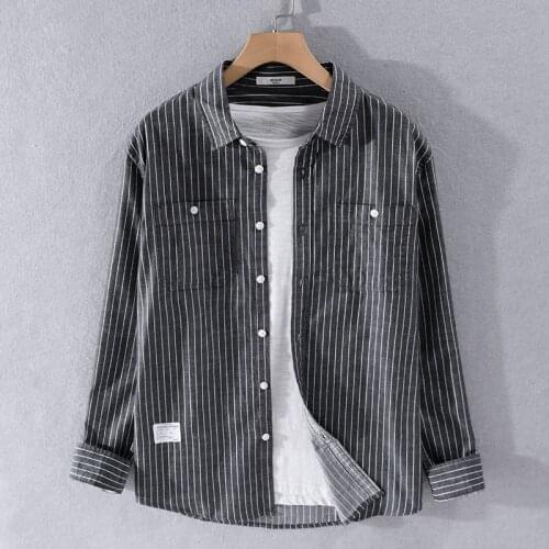 Pure cotton new style long-sleeved stripe shirts men casual comfortable shirt for men fashion striped shirt mens overhemd