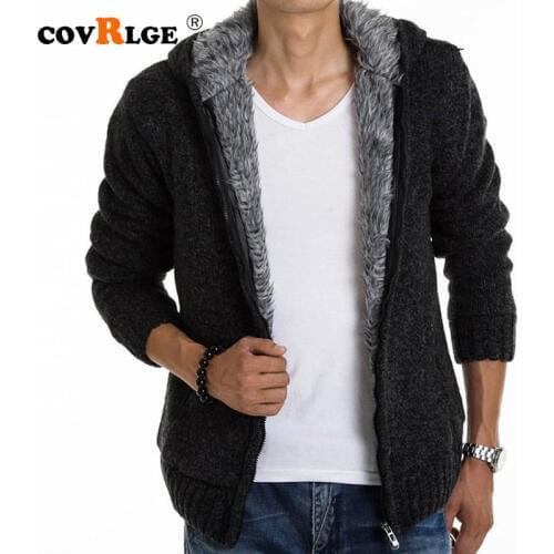 Covrlge Men's Hoodies With Fur