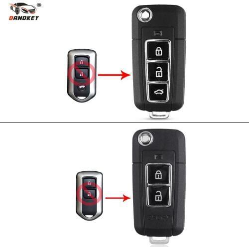 Dandkey 20x For Toyota Camry Prado Highlander Yaris Vios Car Key Shell Fob Car Remote Key Shell 2/3 Buttons
