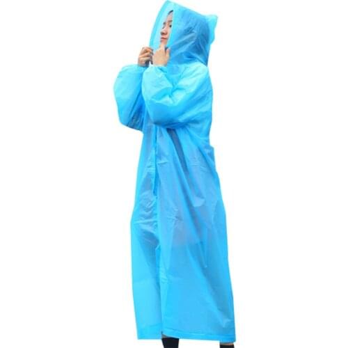 1 Pcs Women Man Raincoat Thickened Waterproof Rain Poncho Coat Adult Clear Hoodie Rainwear Suit