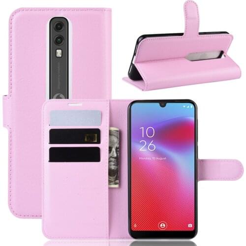 10pcs/lot Litchi Grain wallet leather case with card holder For Vodafone Smart N9 Smart N9 Lite Smart N10 Smart V10