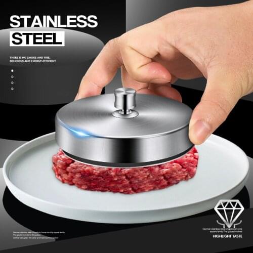 Round Shape Meat Tools Hamburger Press Stainless Steel Hamburger Meat Beef Grill Burger Press Patty Maker Mold BBQ Kitchen Tools