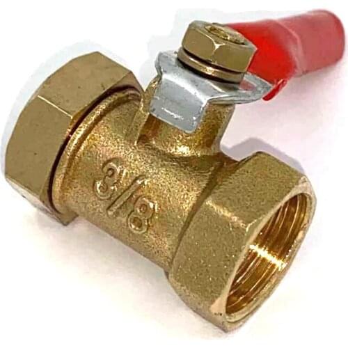 3/8'' Brass Ball Valve Female to Female Air Water Gas Thread Valve Connector Joint Copper Pipe Fitting Coupler Adapter