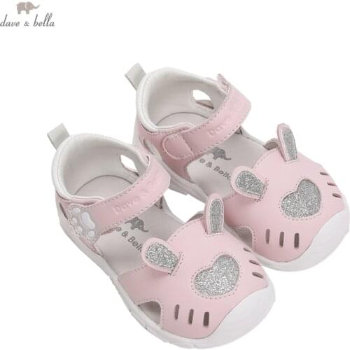 DBY18308 Dave Bella summer fashion baby girls cartoon sandals new born infant shoes girl sandals cute shoes