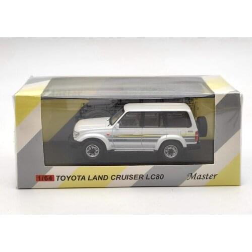 Master 1:64 To~ta Land Cruiser LC80 Diecast Model Collection Toys Car Silver White Left Cab
