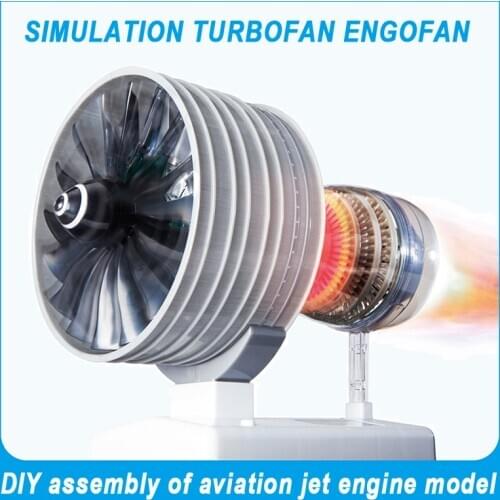 Simulation Turbofan Engine Model Aviation Jet Engine Model Movable DIY Puzzle Assembly Toy