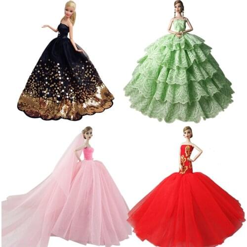 Fashion Dolls Wedding Dresses Clothes for Barbie High Quality Clothing Accessories for Girls Toys Birthday Christmas Gifts