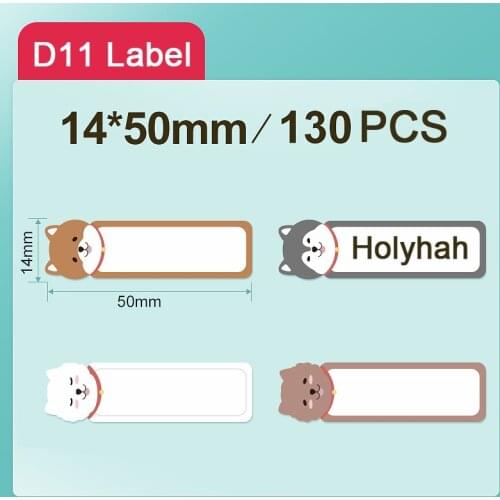 Niimbot D11 Custom DIY Thermal Label Paper Sticker Refill Waterproof Oilproof Animal Design Bluetooth Phone Labeling Machine
