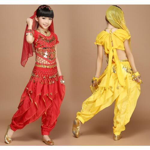 New Handmade Children Belly Dance Costumes Kids Belly Dancing Girls Dance Suit Indian Performance Clothes