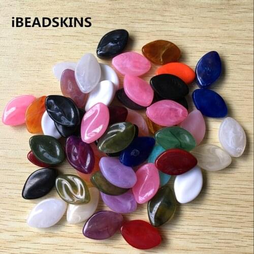 New arrival! (choose color) 29x19mm 183pcs/lot Acrylic marble effect Leaf shape beads for DIY beads Jewelry necklace making