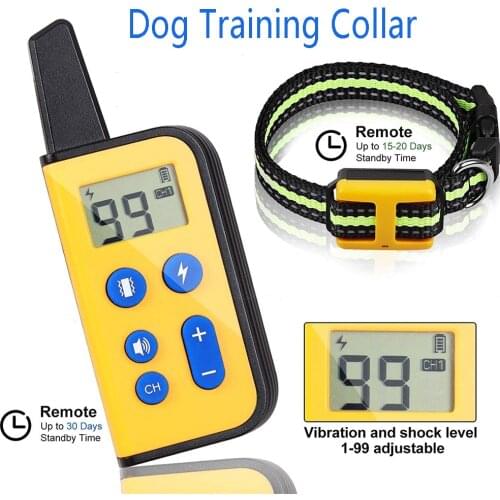 Dog Training Collar Rechargeable Dog Shock Collar With Beep Vibration and Shock Training Modes Rainproof Pet Dog Trainer 1640Ft