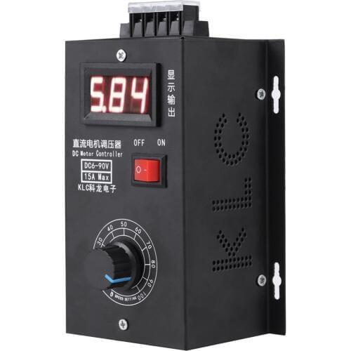 DC Motor Speed Governor 6-90V PWM Module 15A Digital Controller Switch Display