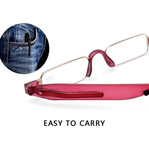 360 Degree Rotation Foldable Reading Glasses Pocket Men Women Anti-blue Light Presbyopic Glasses Fashion Rectangular Full Rim
