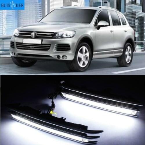 LED Daytime running Lights fog lights for Volkswagen Touareg 2011 2012 2013 2014 2015 DRL LED Car Lamp External Auto Lights
