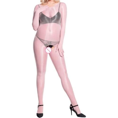 Sexy 8D 912 Needle Thin Five Fingers Full Body Onesie Body Stocking Breathability Oily Conjoined Socks Glossy Full-length Tights