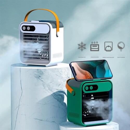 4 In 1 Air Cooler Fan Desk Air Conditioner Fan Quiet 3 Wind Speeds Air Conditioning Fan With Folding Stand USB Charging