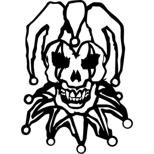 11*15.2CM Funny Clown Skull Car Stickers Personalized Motorcycle Vinyl Decals Black/Sliver C7-1342