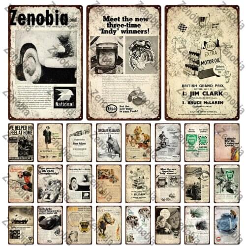 Vintage Tin Sign Plate Metal Signs Motor Oil Poster Retro Car Plate Signs Metal Posters for Pub Bar Club Garage Wall Art Decor