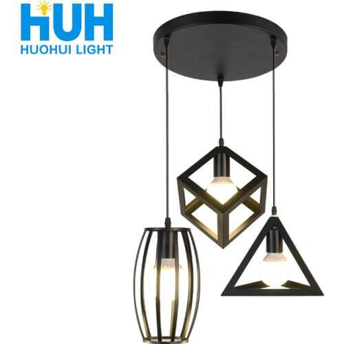 Vintage LED Pendant Light Kitchen Suspension Vintage E27 Retro Pendant Lamp Restaurant Black Hanging Light Lustre Home Lighting