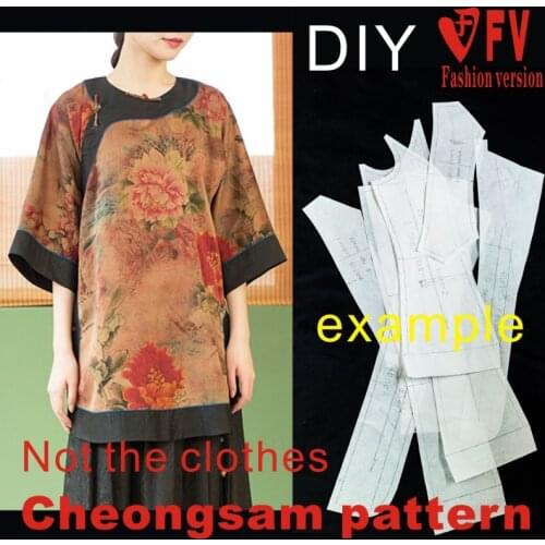 Cutting drawings womens clothing fragrant cloud yarn improved cheongsam clothing design pattern 1:1 physical pattern BQP-75