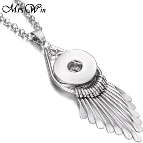 New Snap Jewelry Tassel Snap Button Necklace for Women Fit 20mm 18mm Snaps Buttons Jewelry Snap Pendant Necklace