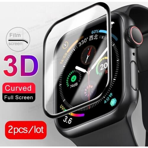 For iwatch 6 Glass 2pcs 3D Curved protective Glass For Apple Watch Series 6 40mm 44mm screen protector on smartwatch Accessories