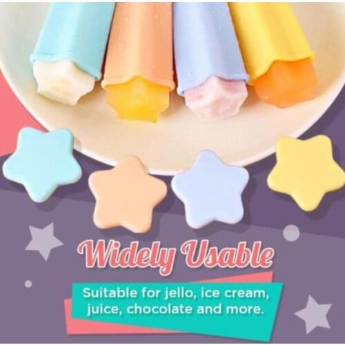 4pcs/set Summer Popsicle Maker Lollipop Five-pointed Star Shape Mold DIY Kitchen Random Color Food Silicone Frozen Ice Cream Mol
