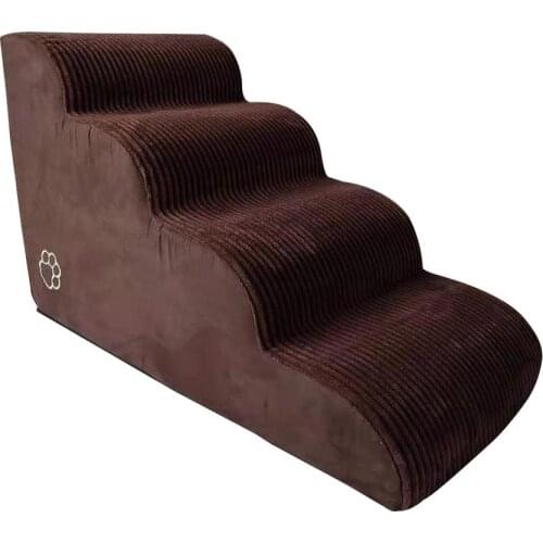 4 Tiers Steps Pet Stairs Non-slip Soft Washable Removable Ramp Stairs For Small Dogs Cats Training Play Steps 80x42x50cm